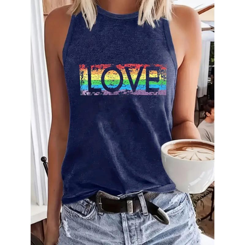 Printed Women's Round-neck Vest Spring and Summer Casual Sleeveless Top