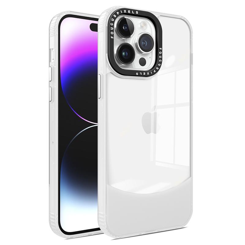 

For iPhone 15 Pro Case Dual Color Soft TPU Transparent Back Phone Cover Transparent