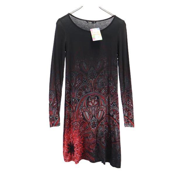 

неиспользованная футболка с длинным рукавом Desigual с узором пейсли, цельная, размер XS, крой женский, б/у