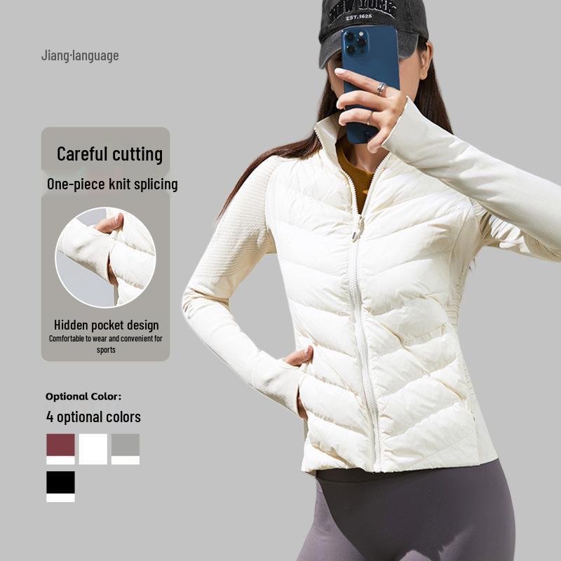 

Women s Lightweight Windproof Short Sleeve Down Jacket for Yoga and Sports Small серебряный серый