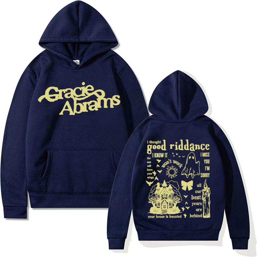 Retro Gracie Abrams Print Hoodies The Secret of Us Tour 2024 Music Album Sweatshirt Pullover Men Women's Harajuku Fashion Hoodie