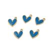 10pcs Gold Plated 10*12mm Stainless Steel Charm Enamel Heart Pendants Mixed Accessories For DIY Necklaces Making Findings