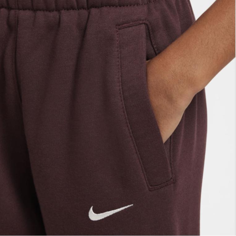 Nike Kids Letter Logo Print Elastic Waist Tapered Long Pants Kids bottoms Brown HF4238-652