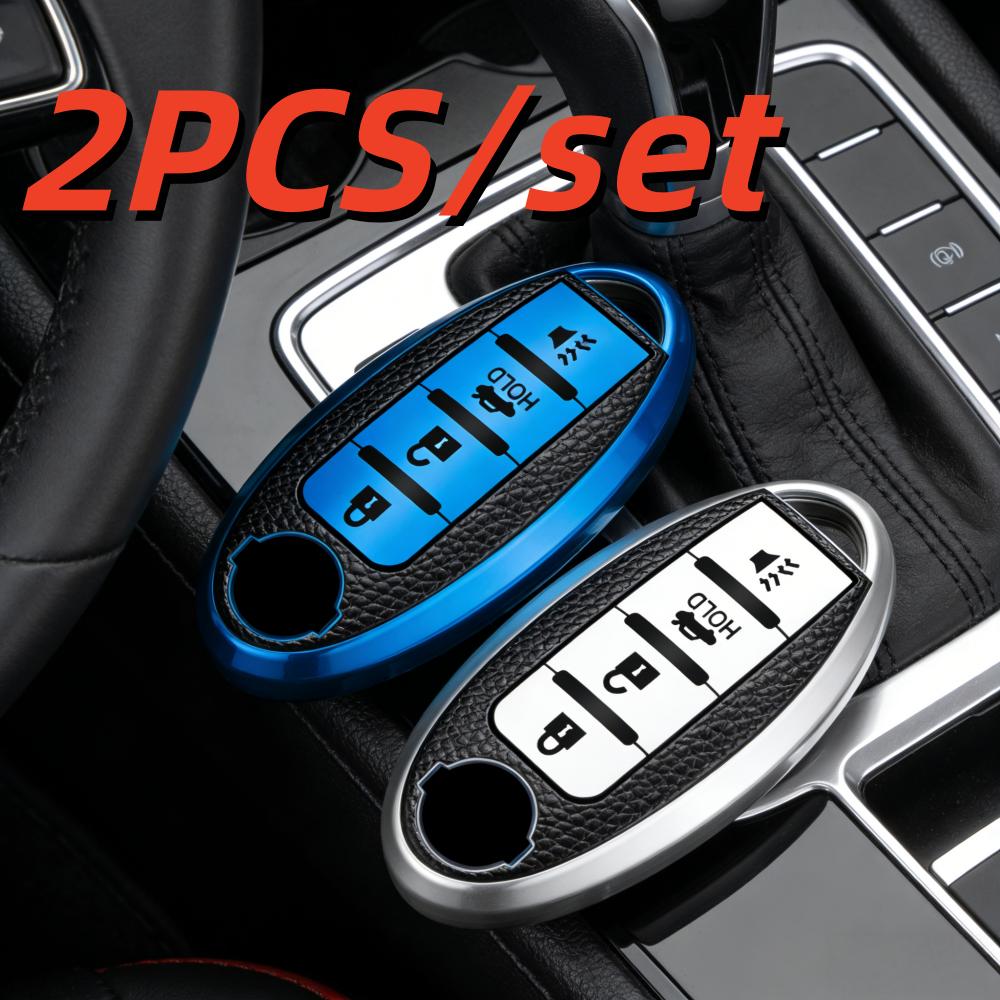 2pcs Car Key Case Covers For Infiniti Nissan Altima Maxima Murano Rogue Sentra 370z Car 4-Button