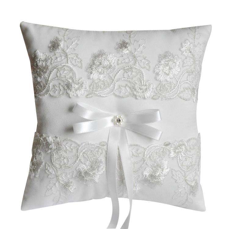 Silver Thread Wedding Ring Pillow Holder