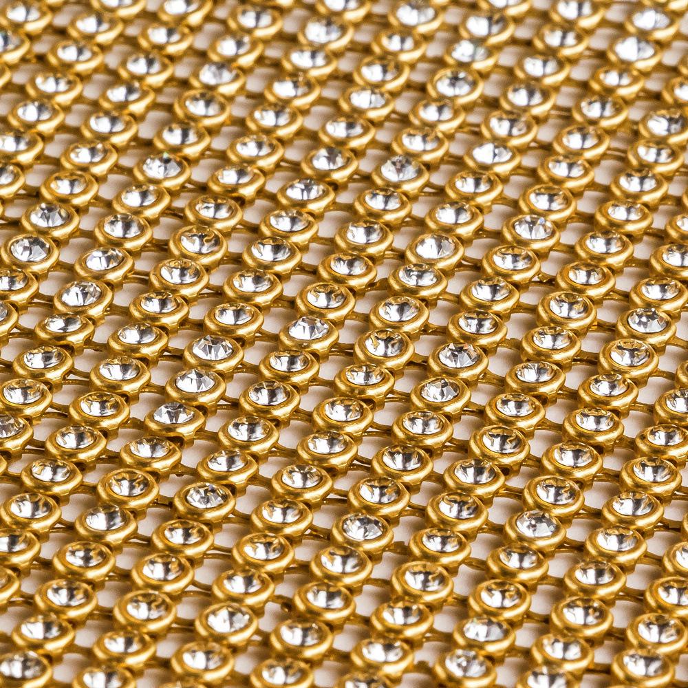 Rhinestone Spaghetti Strap Deep V Backless Nightclub Dress YX1401