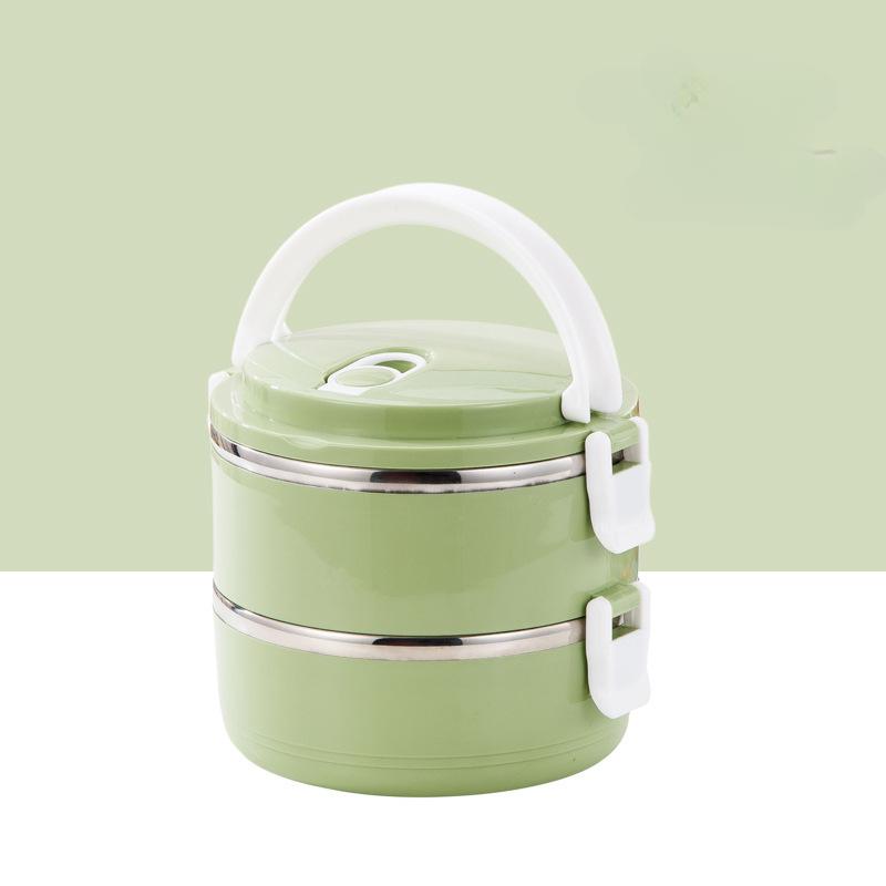 

Двухслойный изолированный ланч-бокс из нержавеющей стали для офиса, школы, кемпинга и пикника Double layer