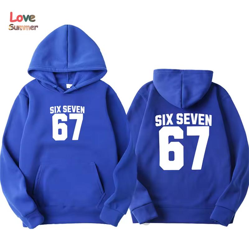 67 Hoodies Boys Girls Pullovers Harajuku Hoodies 67 Printed Fleece Hoodie Kids Fall Winter Casual Fashion Unisex Sweatshirt