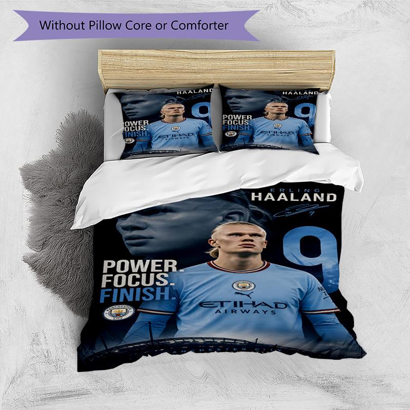 3pcs Haaland12 Design Cover Set - HD Printed Bedding with 1 Cover and 2 Pillowcases - Perfect for Home and Dorm Decor