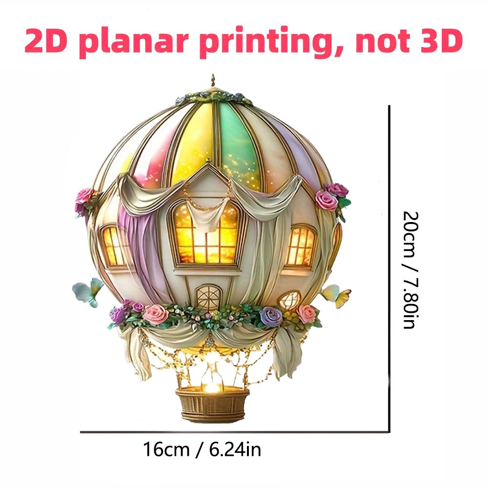 Hot Air Balloon Sun Catcher, Floral Window Perfect Day Choice Decoration, Ideal Romantic Valent A8X5