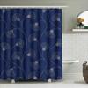 Elegant Blue Ginkgo Shower Curtain Pattern Bath Decor Waterproof Liner For Bathroom Accessories Home Decoration Modern Style