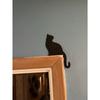 Black Metal Cat Shape Decor Corner Wall Ornament Home Accent Gift