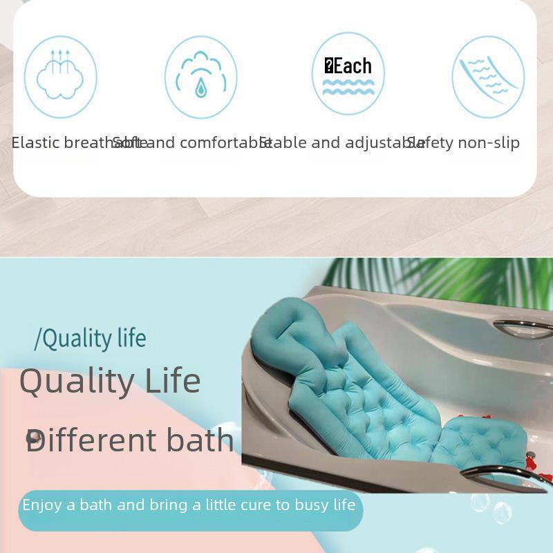 Adult Non-Slip Extended Bath Mat with Suction Cups for Sitting and Lying