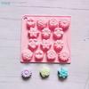 Kitchen Handmade Baking Tool Mini 14 Cavity 7 Small Flower Shaped Candy Chocolate Cookies Silicone Mold