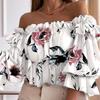 BITCED Women's Summer Fashion One Shoulder Pleated Shirt