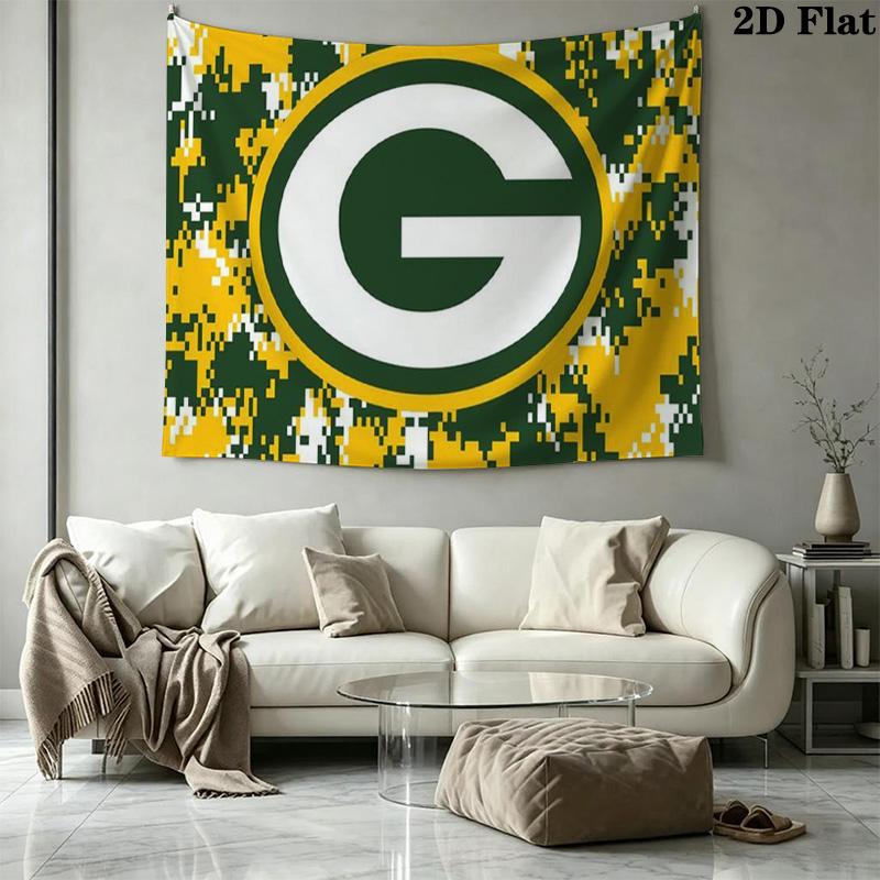 Green Bay Packers Wall Tapestry Aesthetic Wall Hanging Printed Fabric Blanket Decorative Tapestries for Bedroom Living Room Home Decor