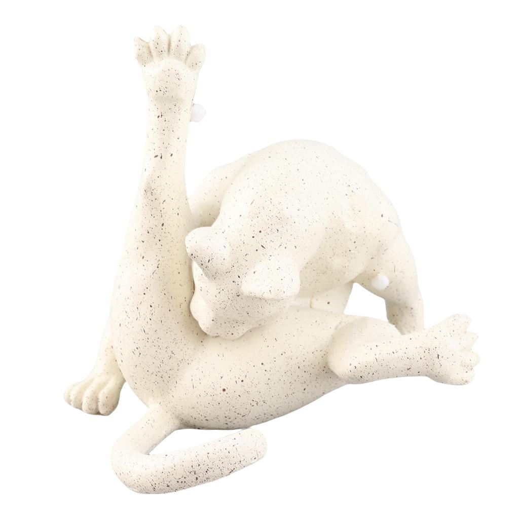 Cat Statue Funny Resin Cat Licking Butt Figurine Ornament Cute Cartoon Animal Sculpture Home Desktop Craft