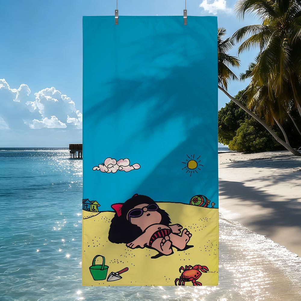 

Cartoon Mafalda Towel Quick Drying Beach Towels Are Suitable For Swimming Pools Camping Yoga And The Gym W40*H60(CM)