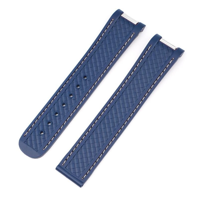 Gummi-Uhrenarmband für Omega für Seamaster 300 Armband 20mm für Speedmaster AT150 Taucherarmbänder Schwarz Blau Silikonarmband