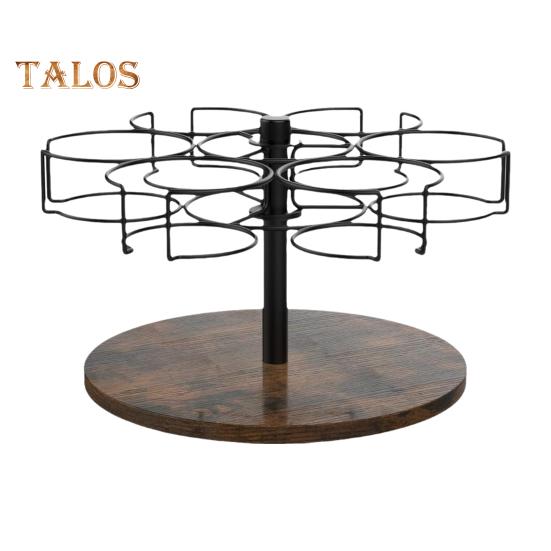 40 Oz Tumbler Cup Holder Organizer with Rotatable Design 6-Ring Cup Rack for Kitchen Storage And Decor Carbon Steel Coaster Stand