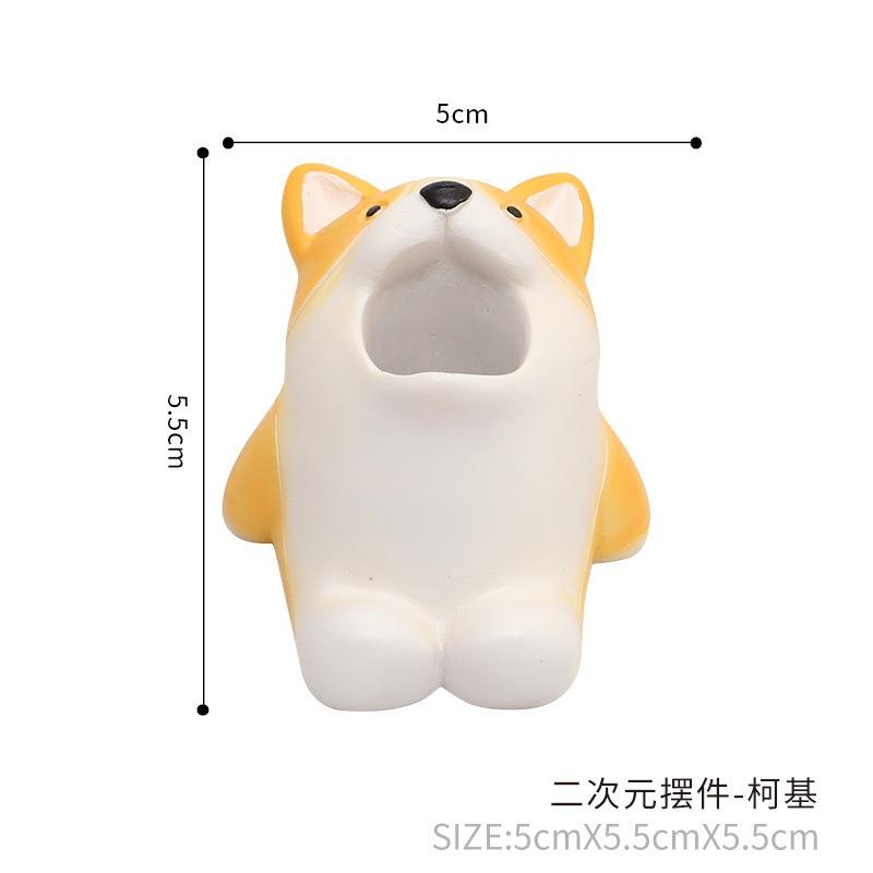 

Cute Cartoon Animal Toothbrush Holder Corgi Shark Stand for Makeup Brushes Stationery Bathroom Countertop Organizer Decor