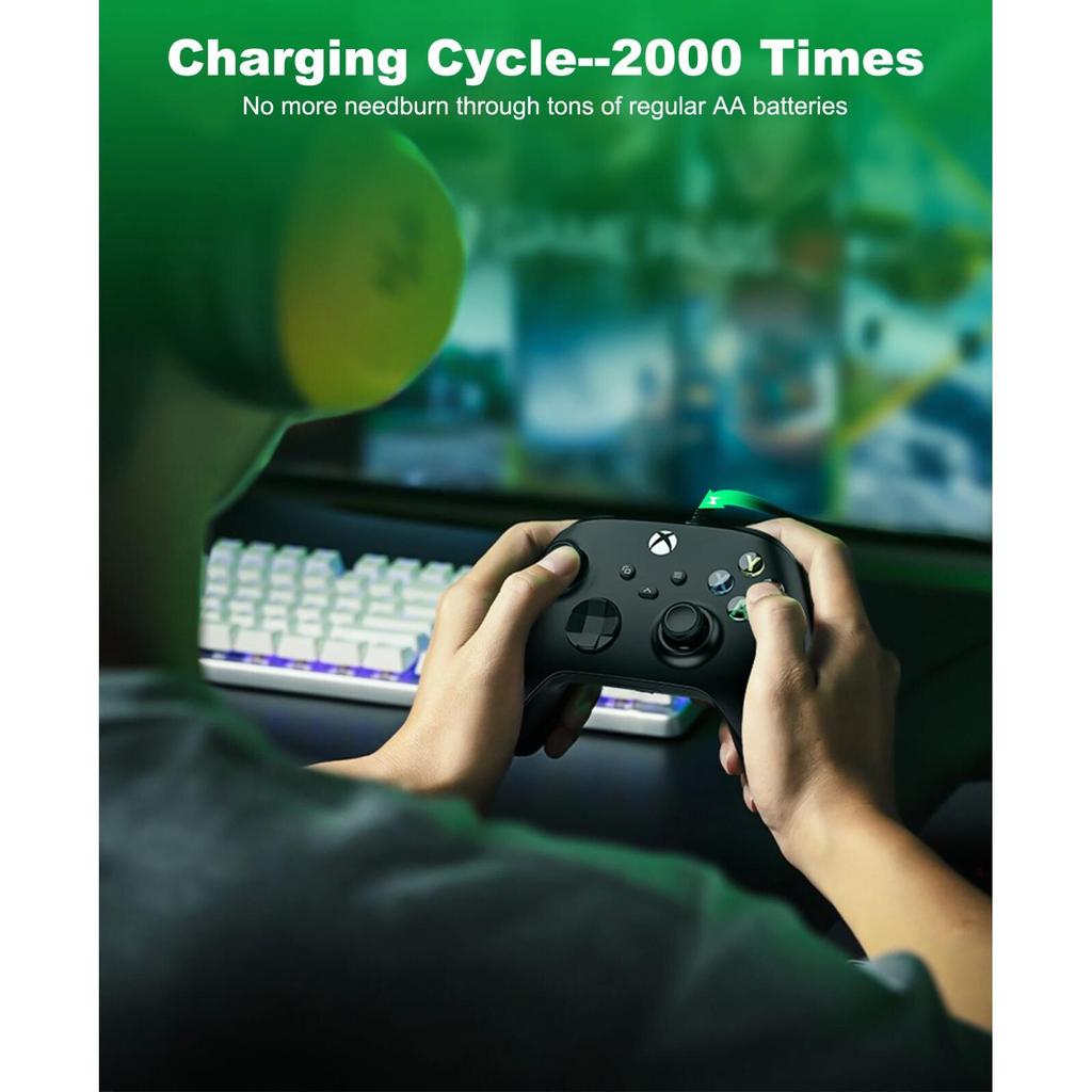 2Pcs 4800Mwh Battery Xbox One Controller Batteries Pack Play Andcharge Kit Usb-C Charging Cable/4 Covers for Xbox One/seriesx|S