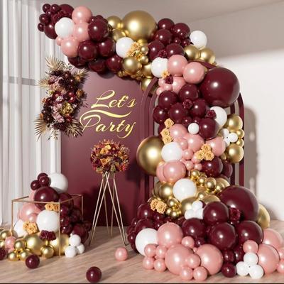 Czerwony Balon Ślubny Zestaw Balonów Urodzinowych Aranżacja Balonowa Rocznica Ślubu Otwarcie Łuk Balonowy Ornament