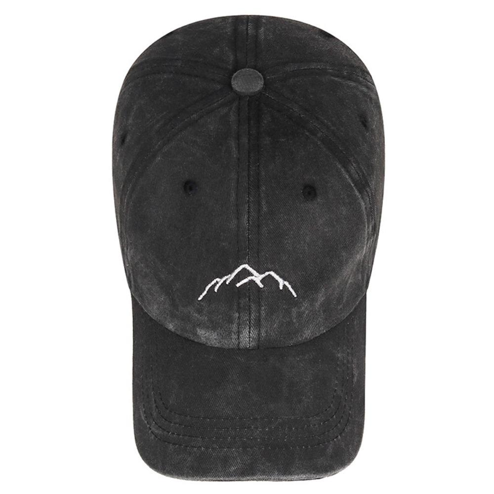 Washed Cotton Baseball Caps Mountain Embroidery Sunscreen Hats Unisex Trucker Hat  Summer