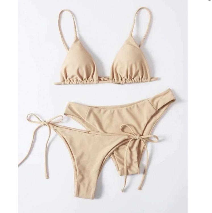 Women's Hot-Selling Three-Piece European & American Lace-Up Bikini Set