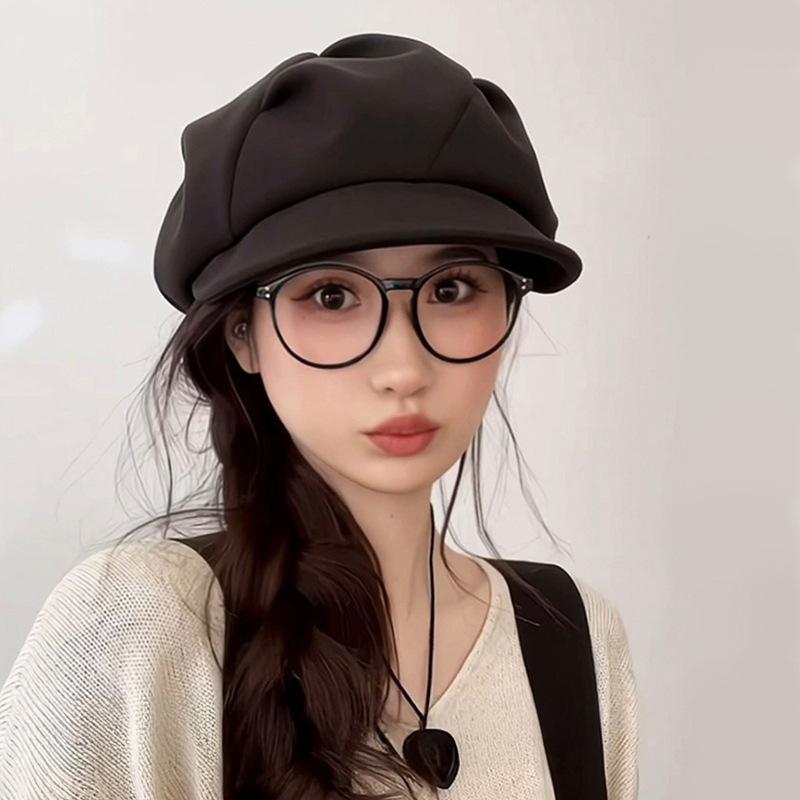 Retro Octagonal Beret Cloud Shaped Women Spring Autumn and Winter Beret Hat Fashion Versatile British College Style Painter Hat