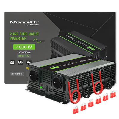 Qoltec Voltage Inverter Monolith | 2000W | 4000W | 12V To 230V | Pure Sine Wave