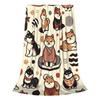 Minimalist Shiba Inu Design Lovely Cute Dogs Blanket Portable Flannel Sofa Throw Blanket for Home Bedroom Throws Bedspread Quilt