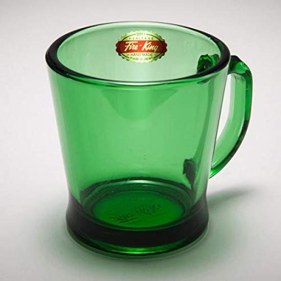 Forest Green Fire-King D-Handle Mug,