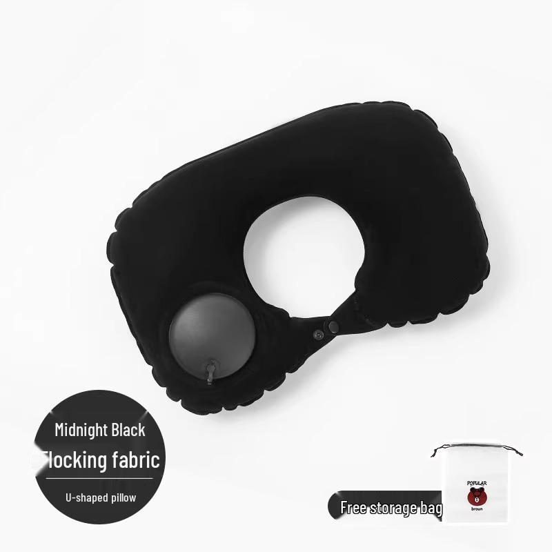 Inflatable U-shaped Neck Support Pillow for Travel - Portable and Press-type for Car & Airplane Comfort