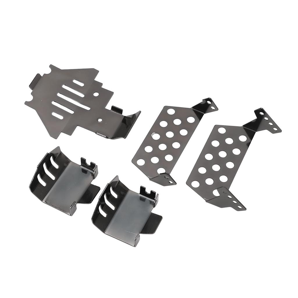 RC Chassis Armors Set Stainless Steel Chassis Protection Skid Plate for Traxxas Black