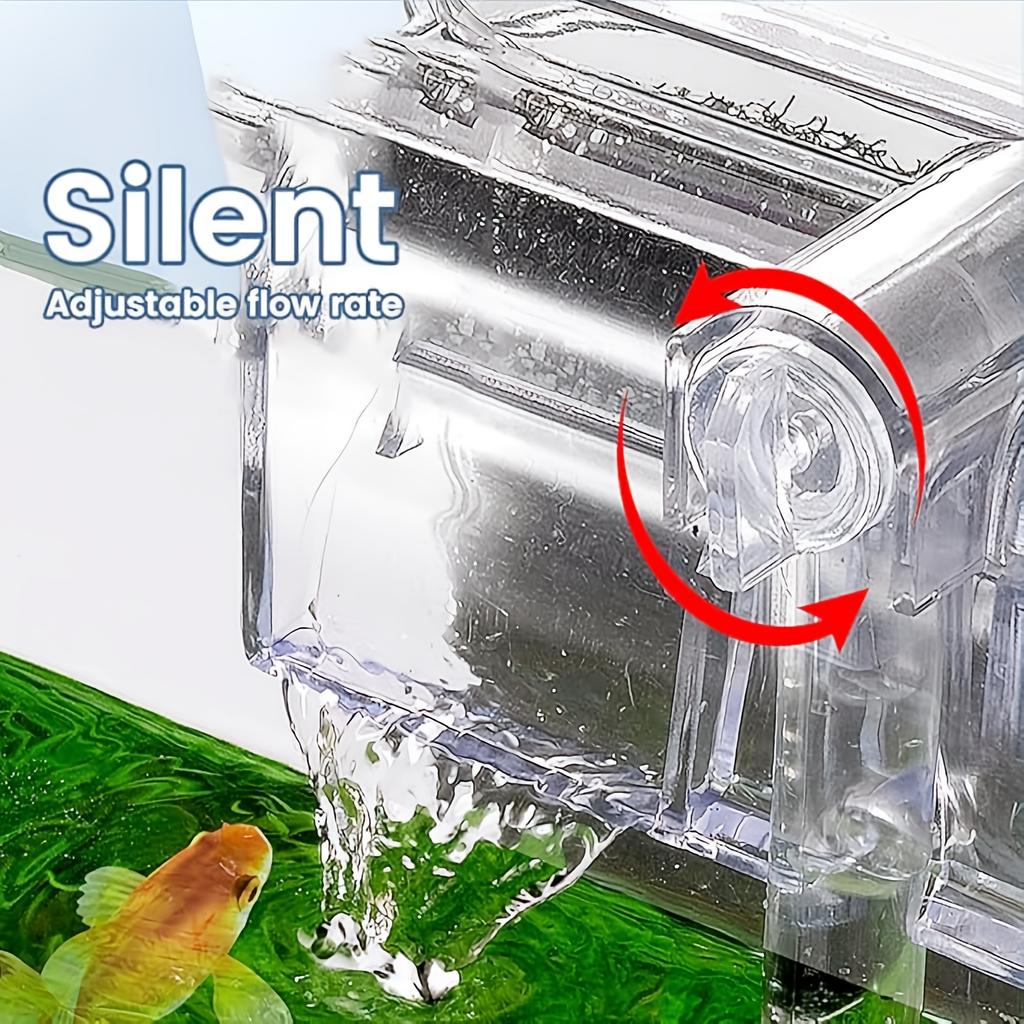 Aquarium Hanging Filter Mini Filter Fish Tank USB Power Interface 2.5W Flow 250H/L Suitable for Fish Tanks Below 30cm