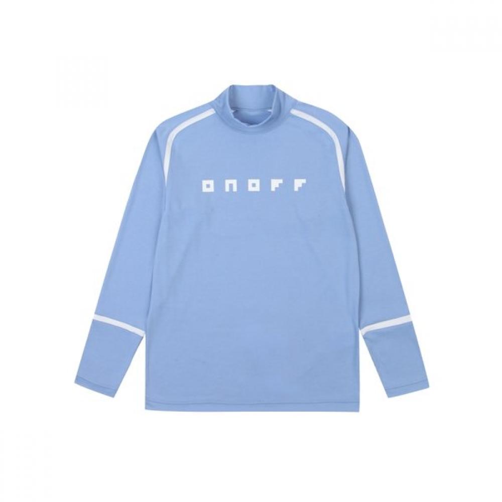 Onoff Men S Stretch Mock Neck Shirt Of9232gb Sax SAX/M