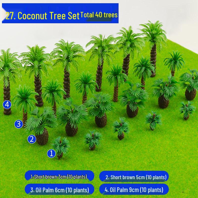 DIY Model Tree Set: Finished Landscape, Terrain, and Street Tree Ornaments