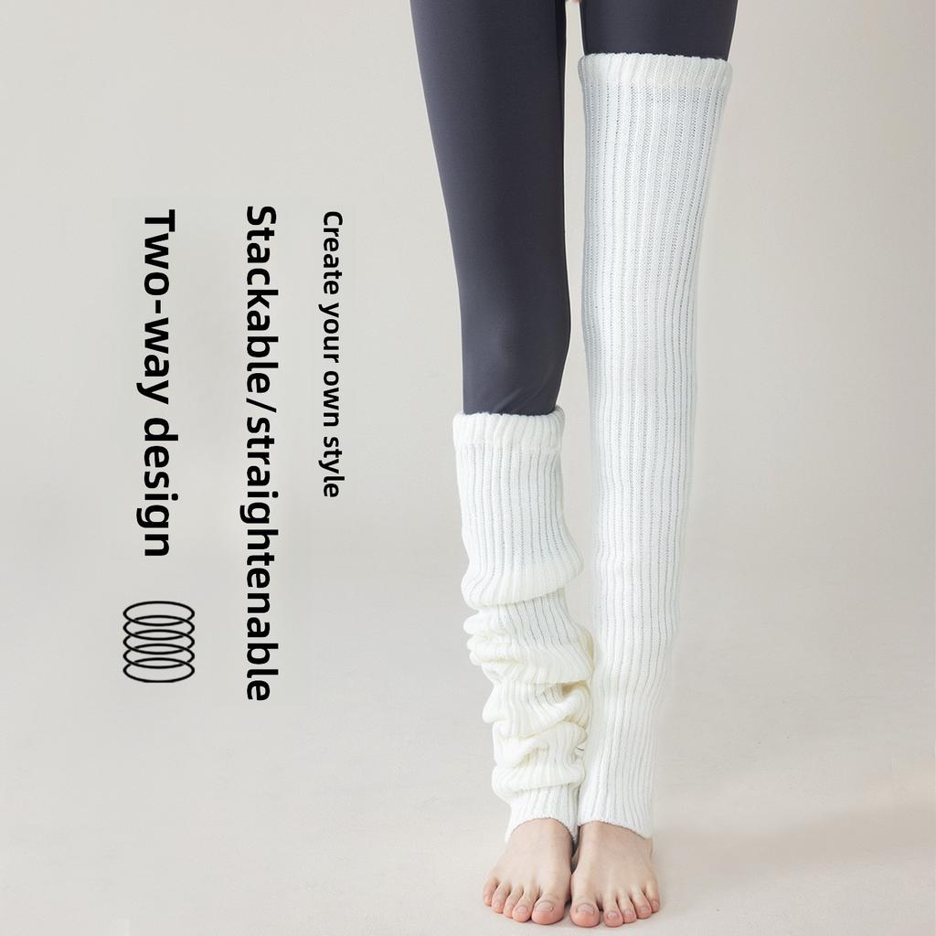 Knee-length Stocking Gloves for Women in Autumn and Winter, Knitted Pile Socks, Long Stockings for Girls, Winter Long Leg Covers