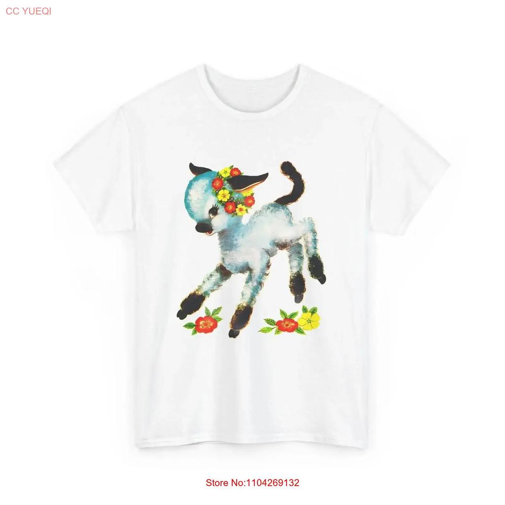 Vintage Cute Baby Sheep Reproduction T Shirt Vintage Stylish Graphic Designer Clothes Casual Versatile Breathable Unisex