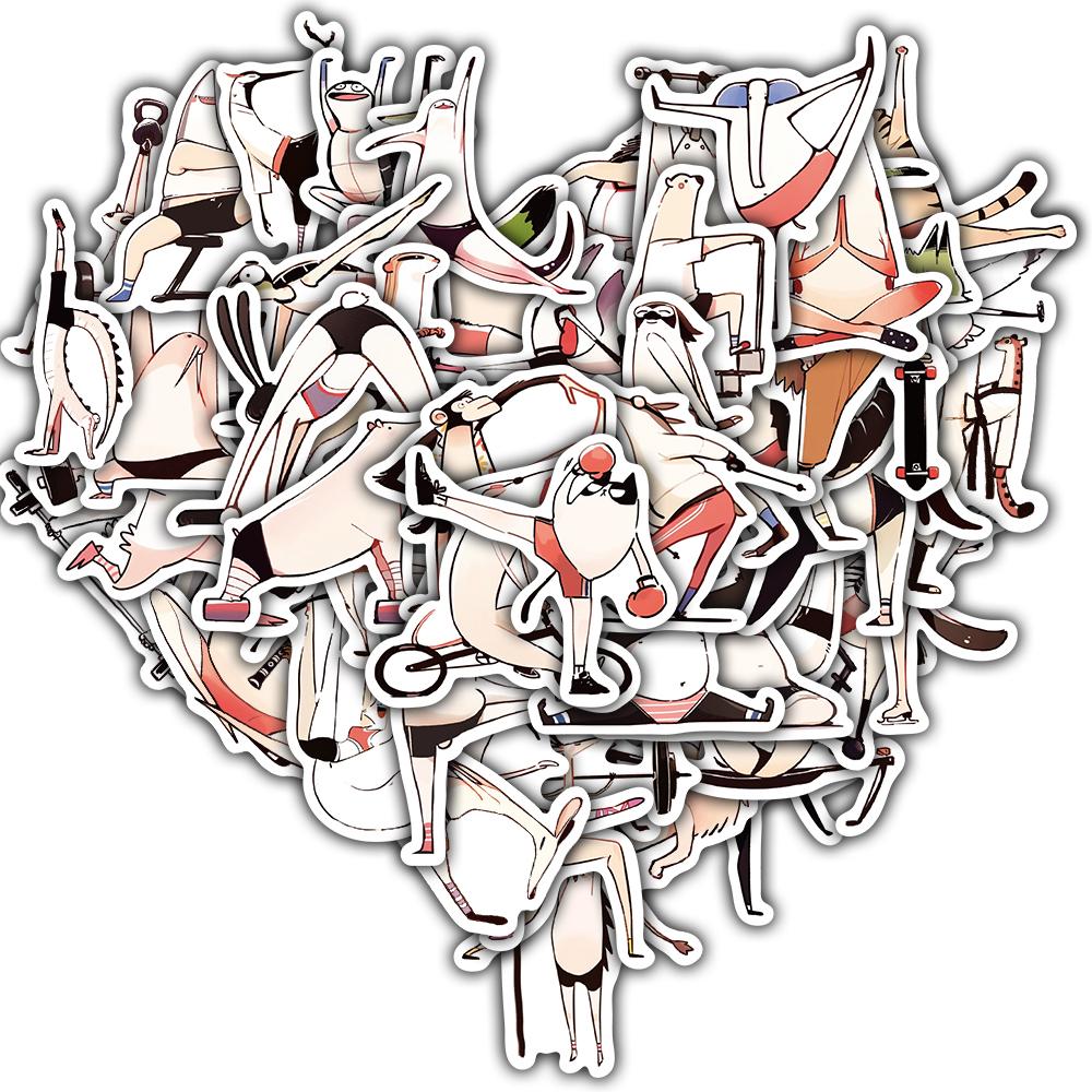 50pcs Fantasy Fitness Character Stickers Laptop Water Luggage Notebook Phone Aesthetic Home Skateboard Phone Vinyl Decals Sticke