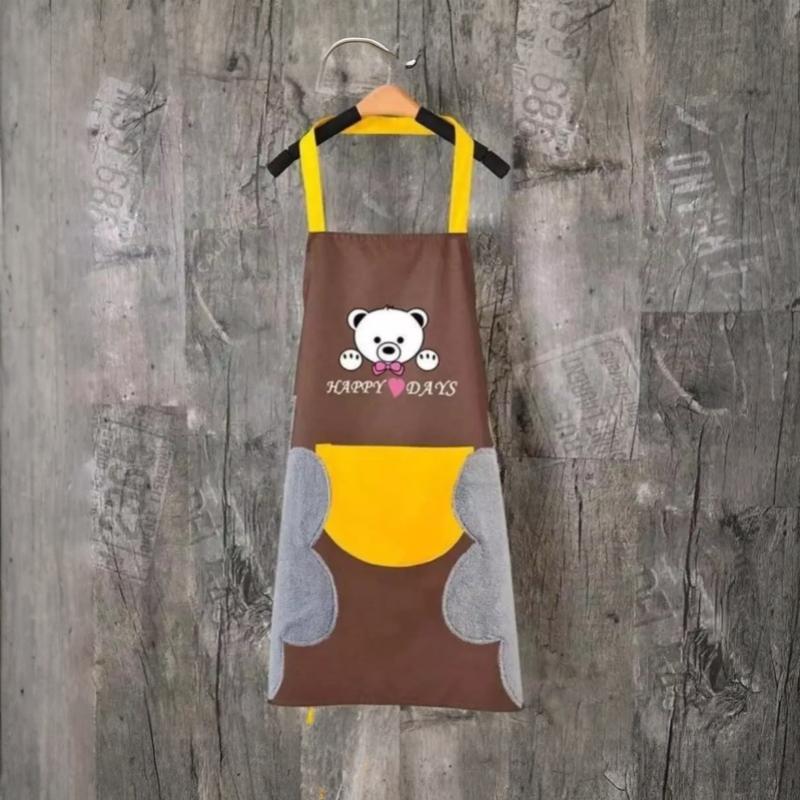 Waterproof Oil-Proof Kitchen Apron With Hand Towel, Stylish Couple Design Home Cooking Baking