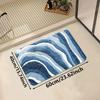 Ocean Wave Pattern Bath Mat Super Absorbent Non-slip Soft Microfiber Bathroom Rug for Shower Room Home Decor