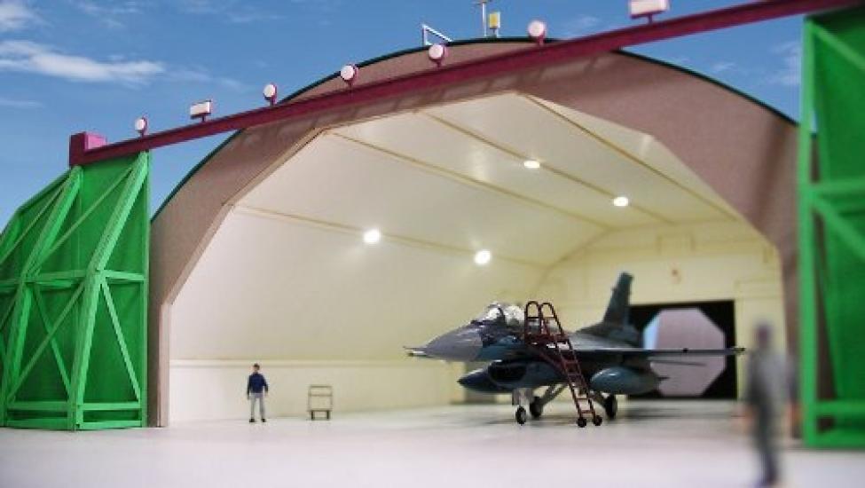 Sankei Aviation Scene Series Alert Hangar Paper Craft 1/144 MK08-04