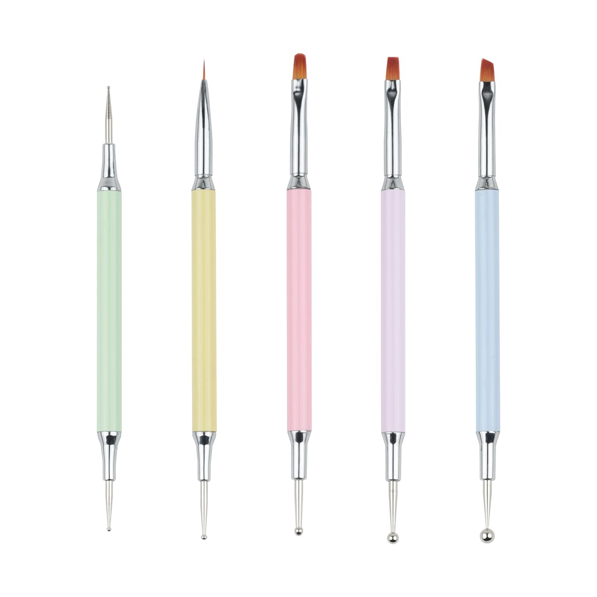 Nail Brush Set Gel Nail Brush Includes Fine Liner Flat French Dotting Gel Nail Art (5 Pieces) Set, Brush, Brush, Round/Oval Brush, Brush, Pen, Brush,