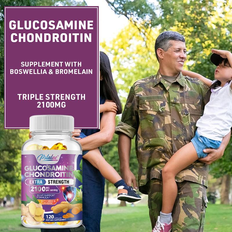 GLUCOSAMINE CHONDROITIN - Contains MSM and Turmeric To Support Potent Antioxidants and Healthy Inflammatory Response, Non-GMO, 120 Capsules.