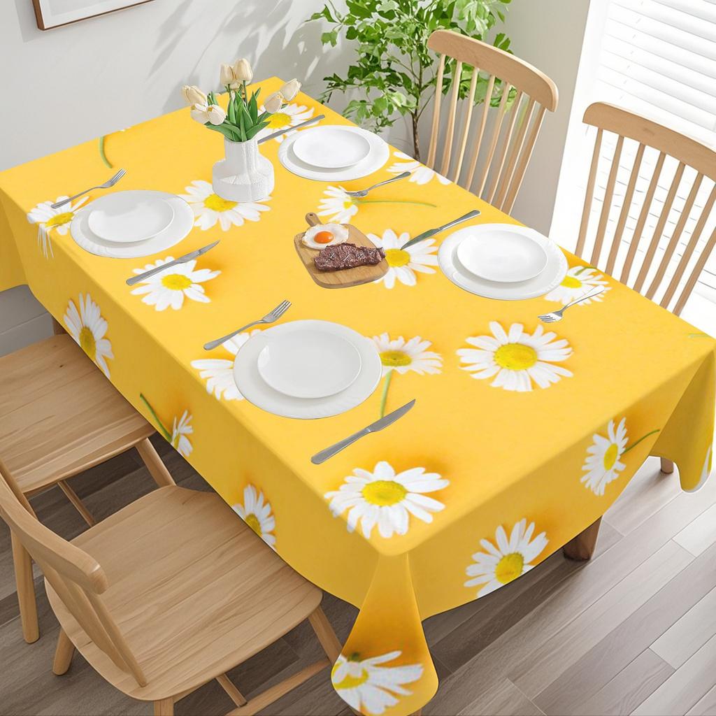 Vintage Floral Washable Tablecloth Soft Brushed Decorative Table Cover for Kitchen Dining Home Party Wedding Furniture Protection Home Decor