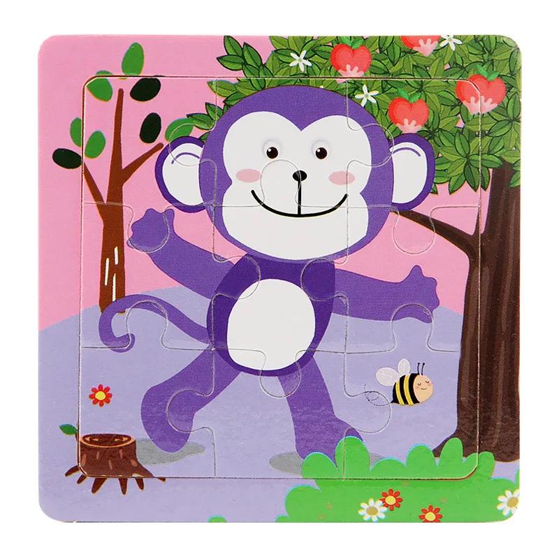 3D Puzzles Cartoon Animals Montessori Game Children Cognitive Jigsaw Puzzle Infant Playthings Educational Toys Ideal for Toddler