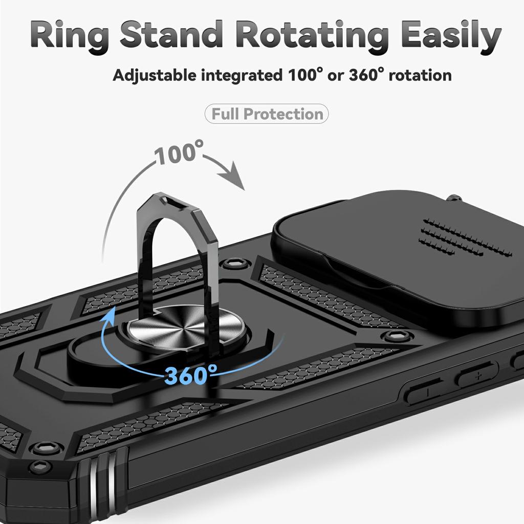 Für iPhone 17 Pro Max Hülle PC+TPU Handyhülle mit Linsenschutz Ständer