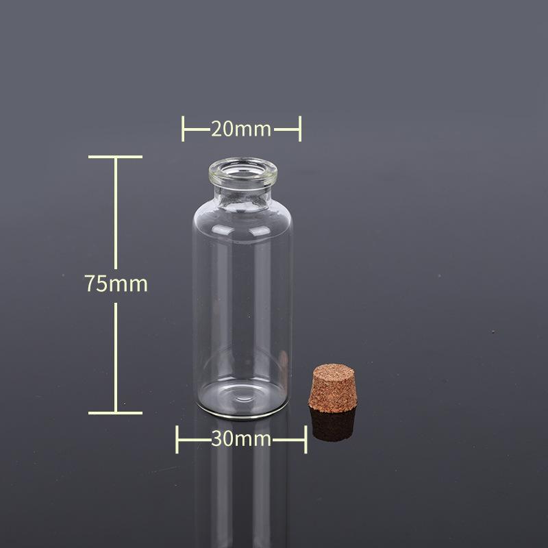 Transparent Glass Sealed Decoration Vial Cork Stopper Lid Storage Subpackage Bottle Multi Purpose Small Capacity Reagent Bottles